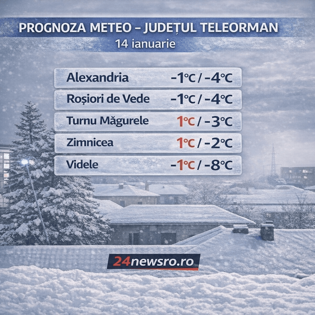 Vremea în Teleorman, 14 Ianuarie 