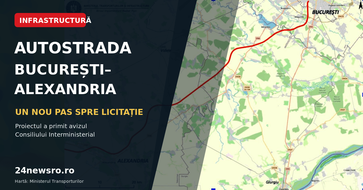 Autostrada București–Alexandria, avizată în Consiliul Interministerial. Urmează aprobarea în Guvern și licitația