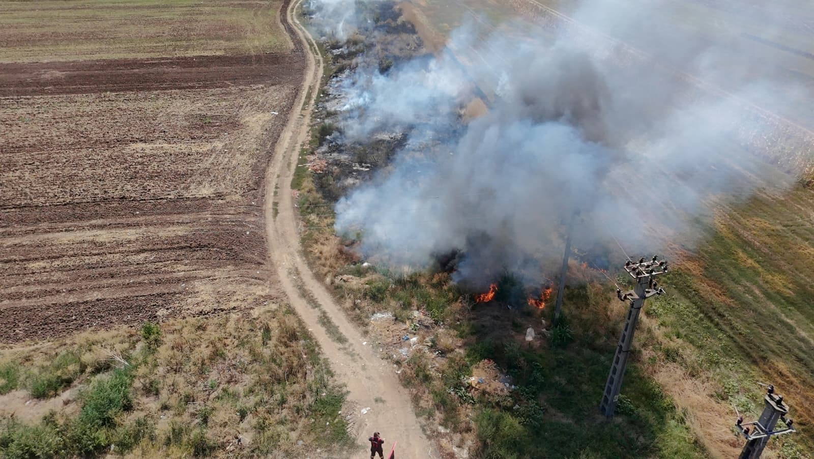 Trei zile de foc în Teleorman: 27 de incendii, dintre care 25 de vegetație uscată