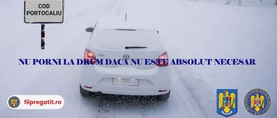 Măsuri dispuse de Inspectoratul General pentru Situații de Urgență în contextul avertizărilor meteorologice de cod portocaliu