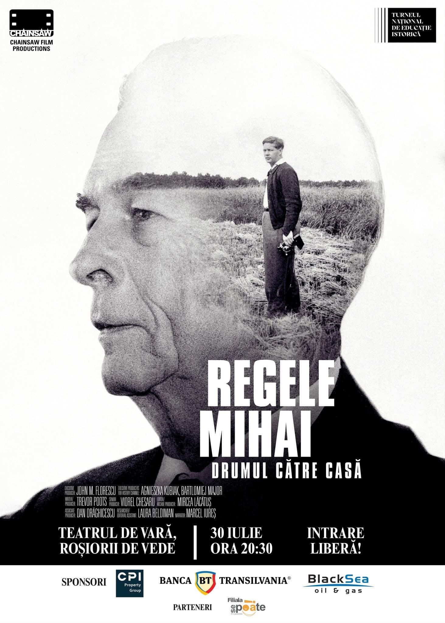 Roșiori de Vede găzduiește proiecția documentarului „Regele Mihai – Drumul către casă”, în prezența producătorilor John Florescu și Dan Drăghicescu