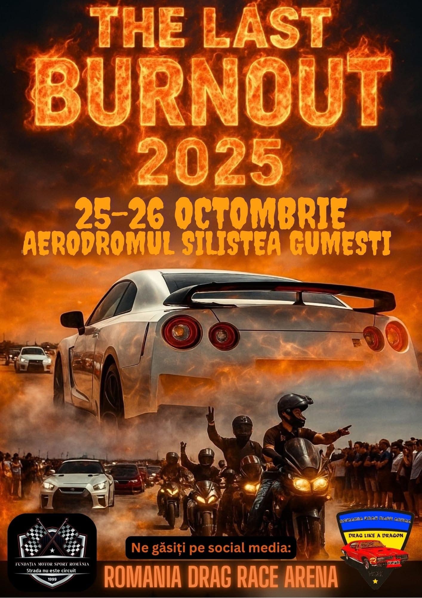 Siliștea Gumești -Curse de Drag Racing, spectacol de Drift, zonă Expo și multe surprize pregătite pentru fani și participanți.