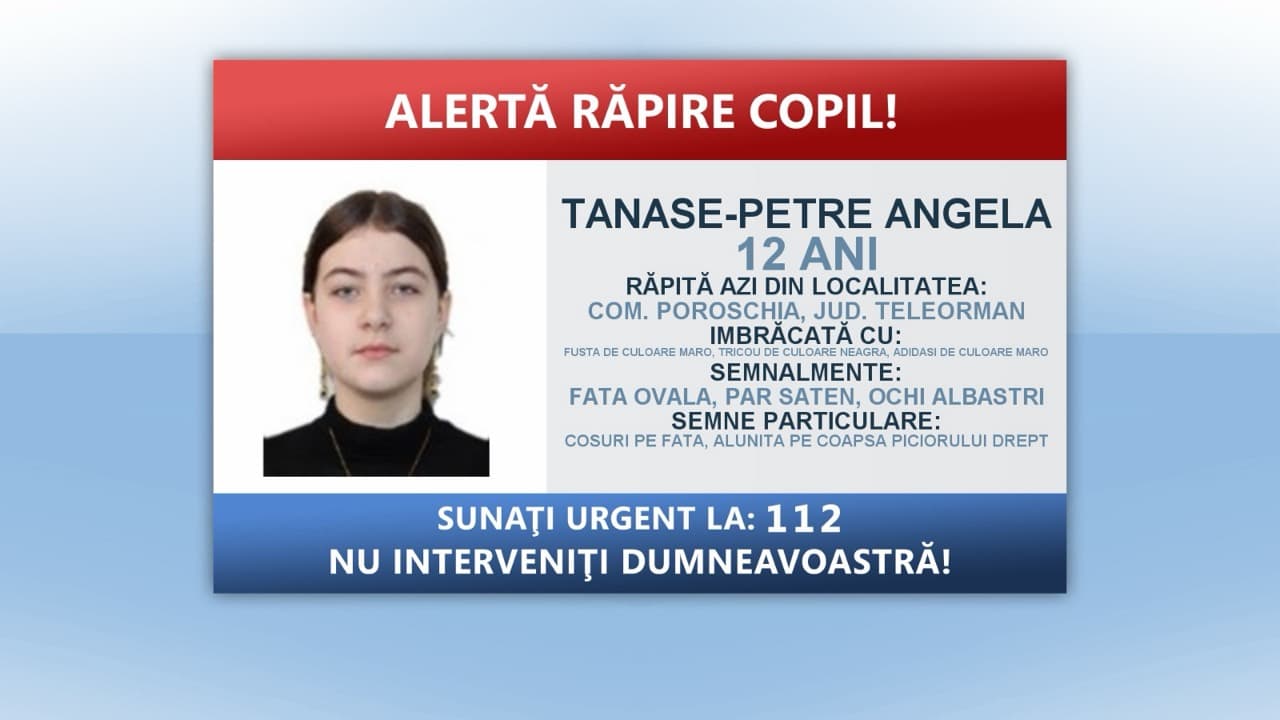 UPDATE: Doi bărbați au fost reținuți în cazul fetei din Poroschia