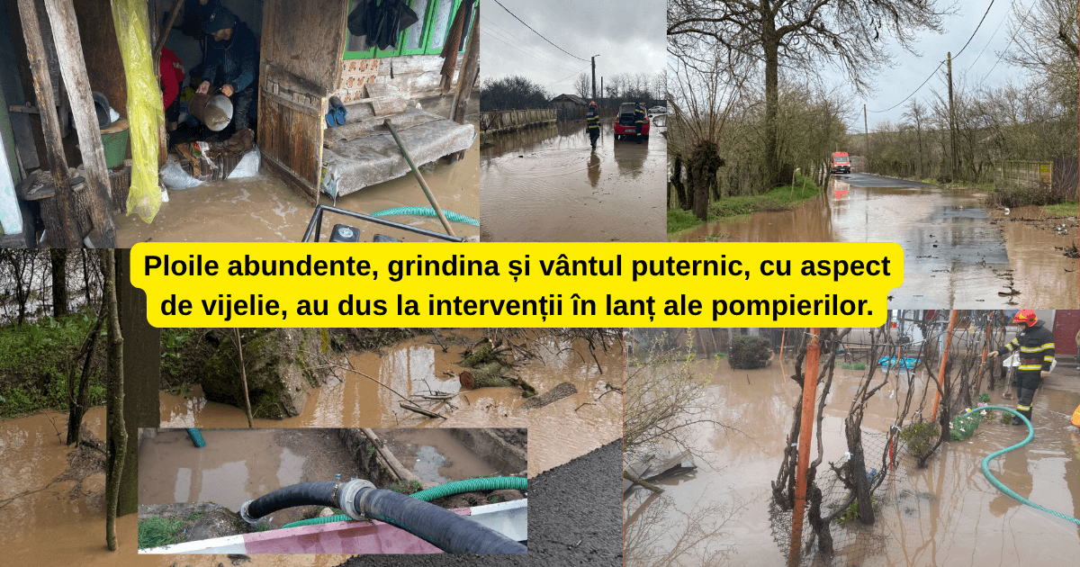 Vijeliile au făcut prăpăd în Teleorman: acoperiș smuls la Mârzănești, gospodării inundate în mai multe localități