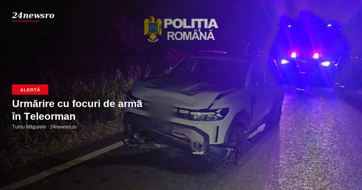 Urmărire în trafic la Turnu Măgurele: șofer oprit cu focuri de armă după ce a acroșat o mașină de poliție