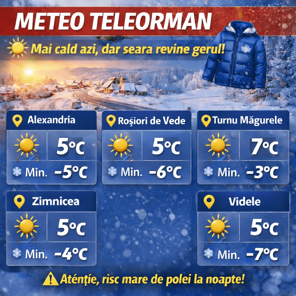 Vreme în Teleorman, 15 Ianuarie
